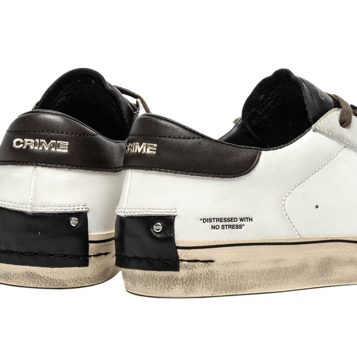 CRIME LONDON SNEAKER DISTRESSED 11075 10 BIANCO