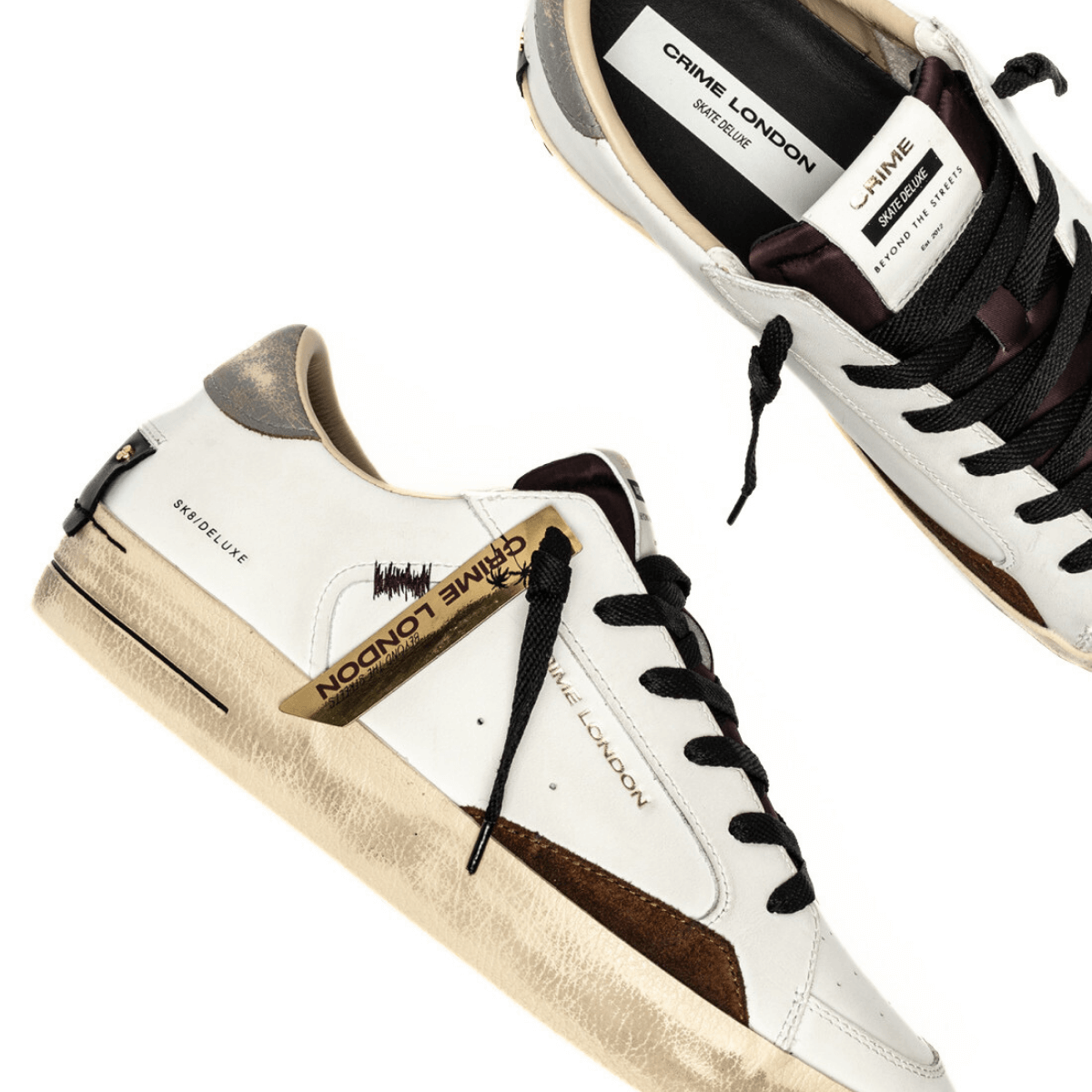 CRIME LONDON SNEAKERS SK8 11104 10 BIANCO