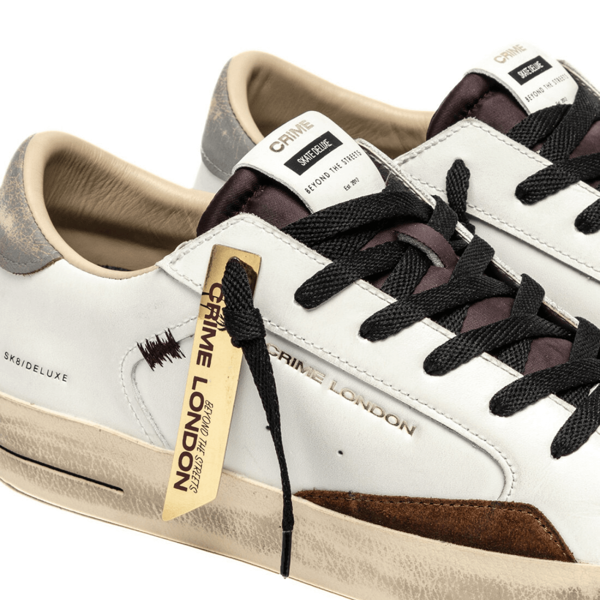 CRIME LONDON SNEAKERS SK8 11104 10 BIANCO