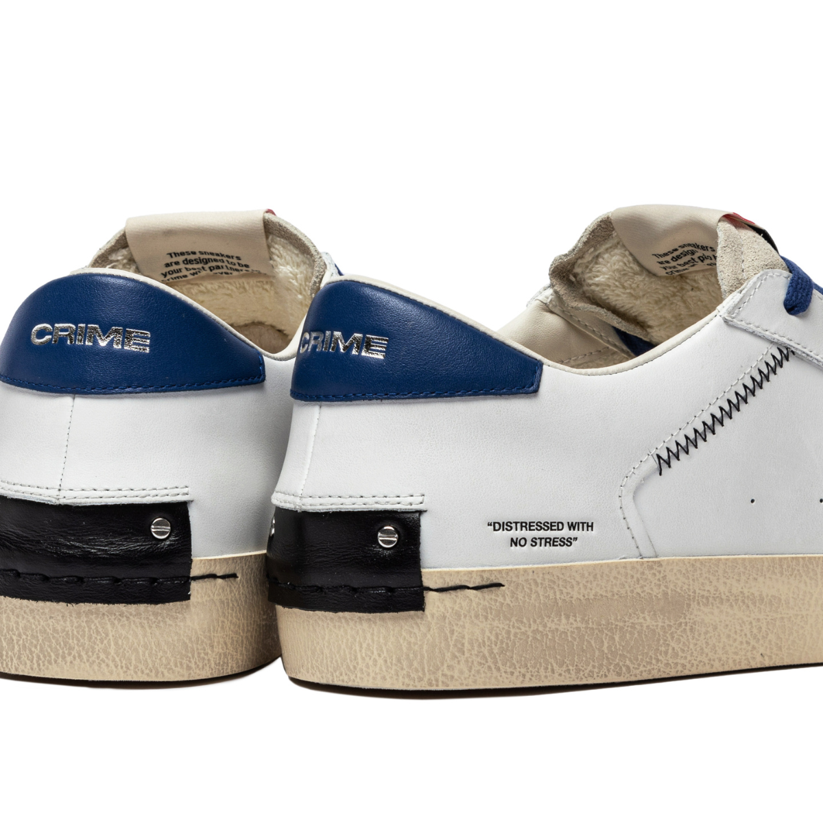 CRIME LONDON SNEAKERS 14000 DISTRESSED BIANCO