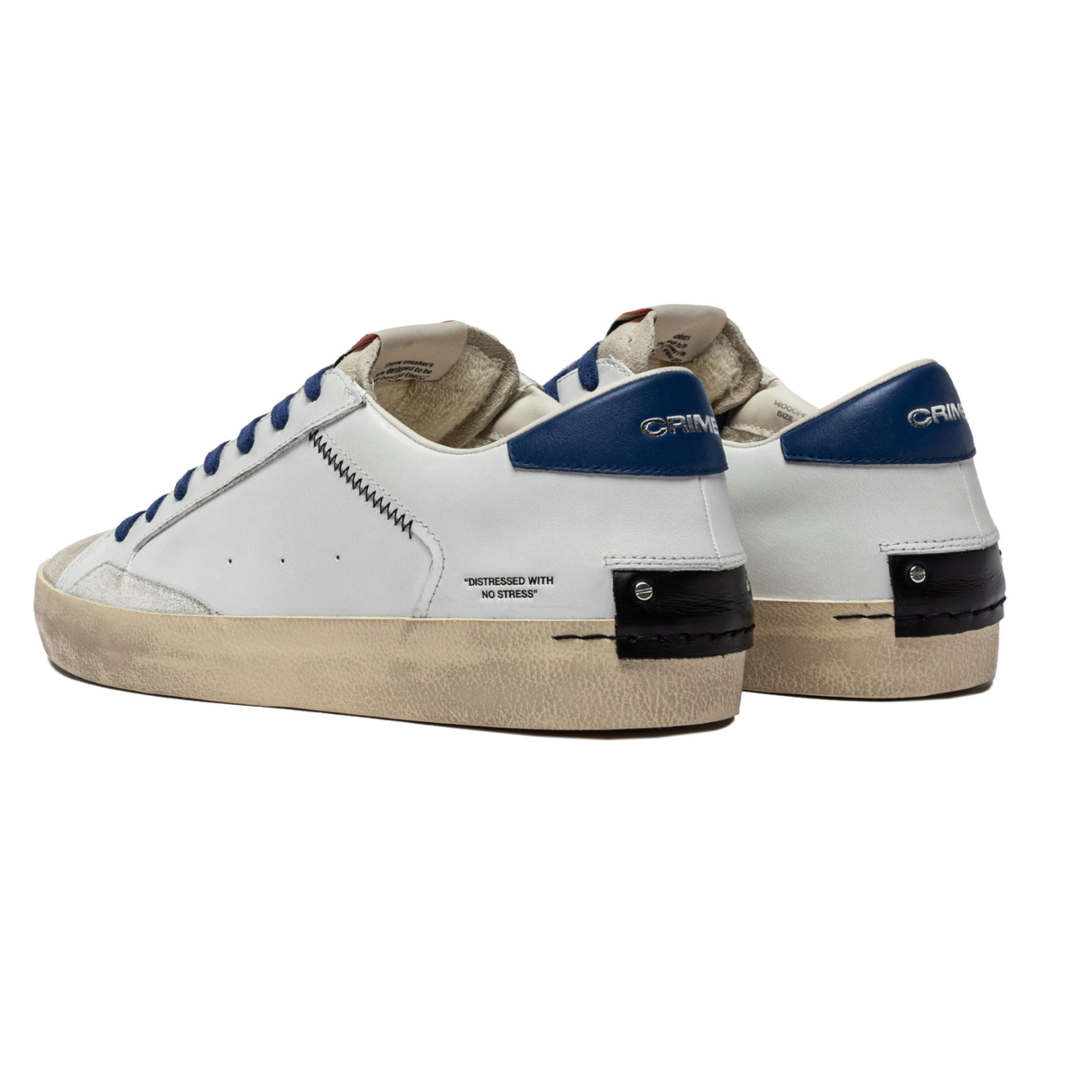 CRIME LONDON SNEAKERS 14000 DISTRESSED BIANCO