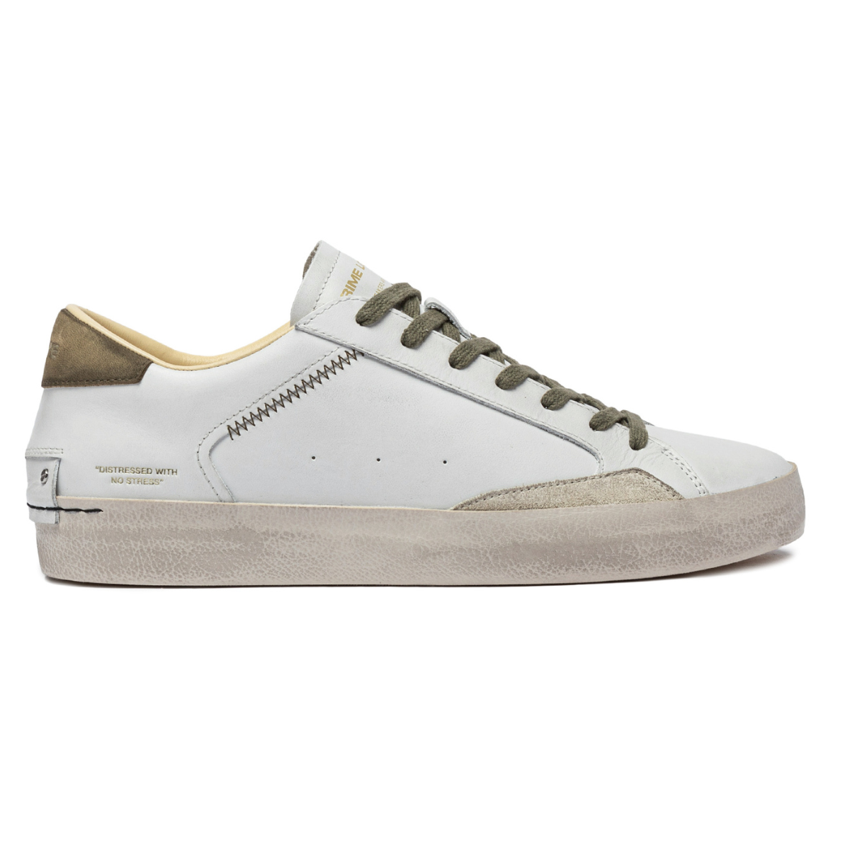 CRIME LONDON SNEAKERS 14001 DISTRESSED BIANCO