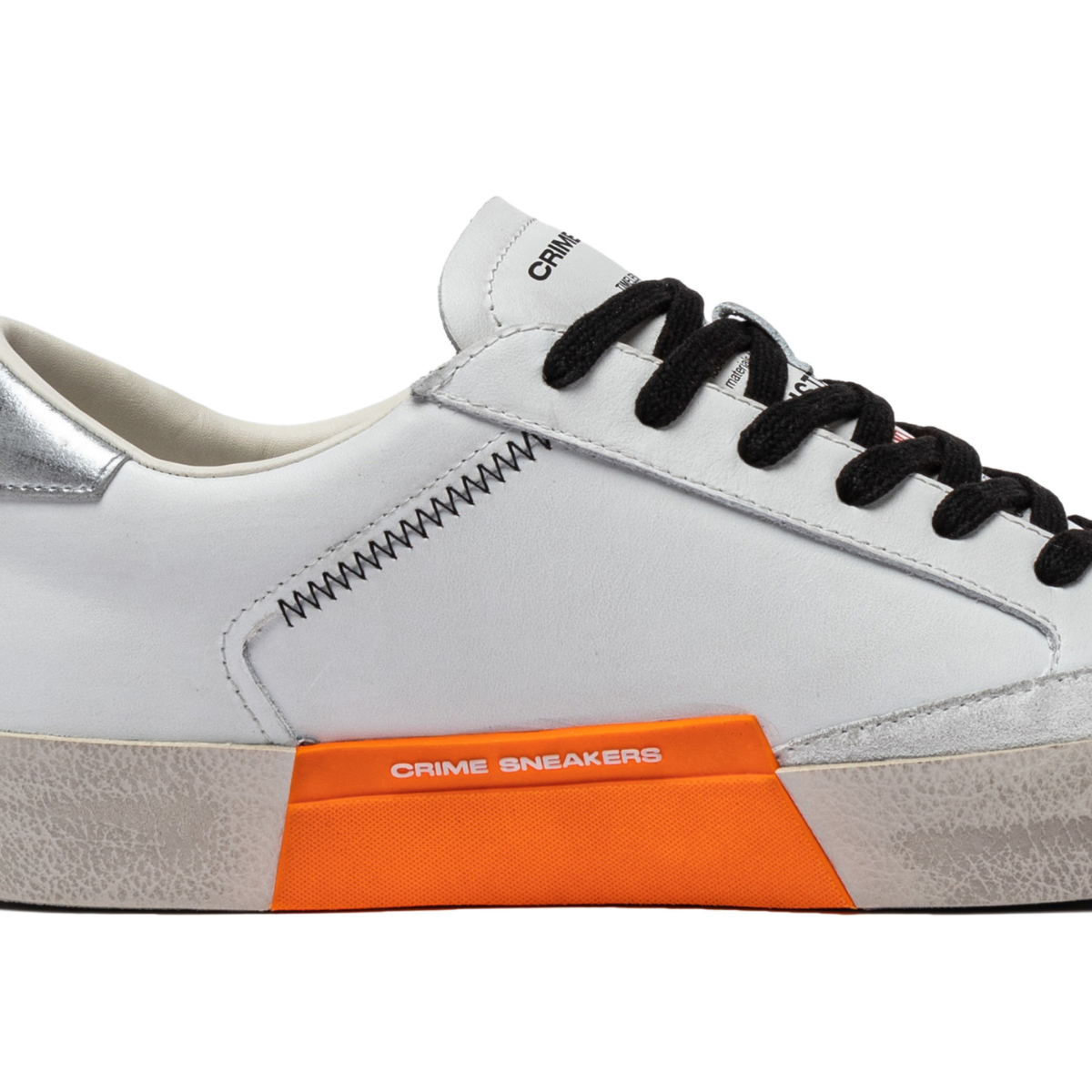 CRIME LONDON SNEAKERS 14004 DISTRESSED BIANCO