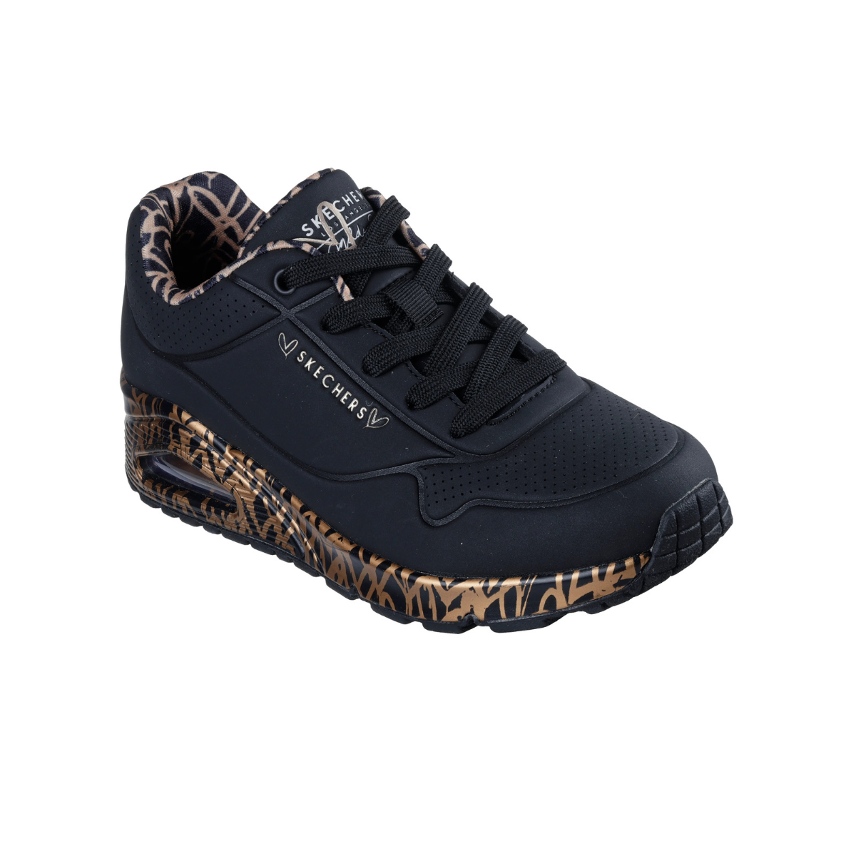 SKECHERS SNEAKERS 155506 BKRG CUORI NERO