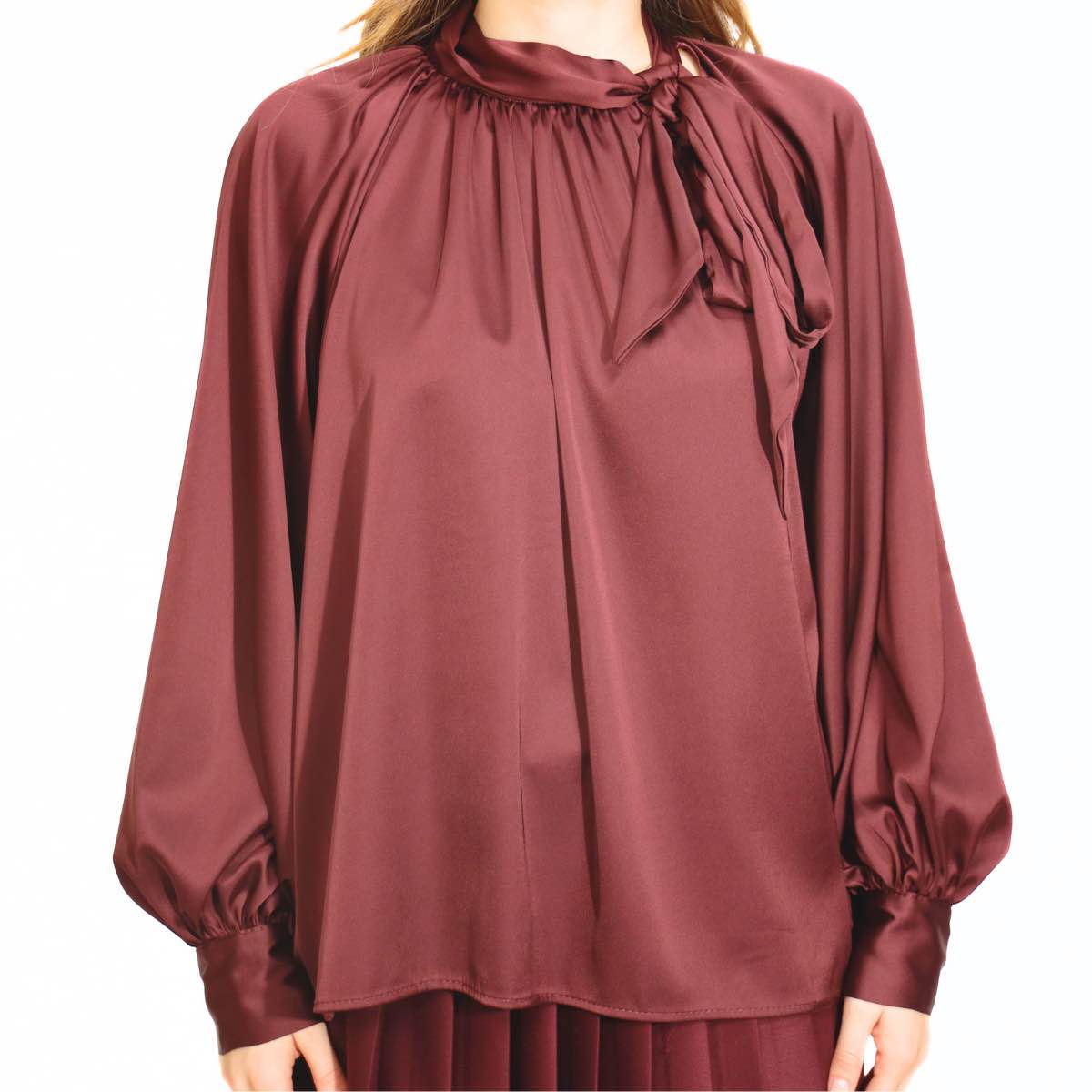 VICOLO BLUSA 1562 FIOCCO BORDEAUX