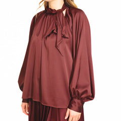 VICOLO BLUSA 1562 FIOCCO BORDEAUX