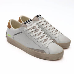 CRIME LONDON SNEAKERS DISTRESSED 17001-10 BIANCO