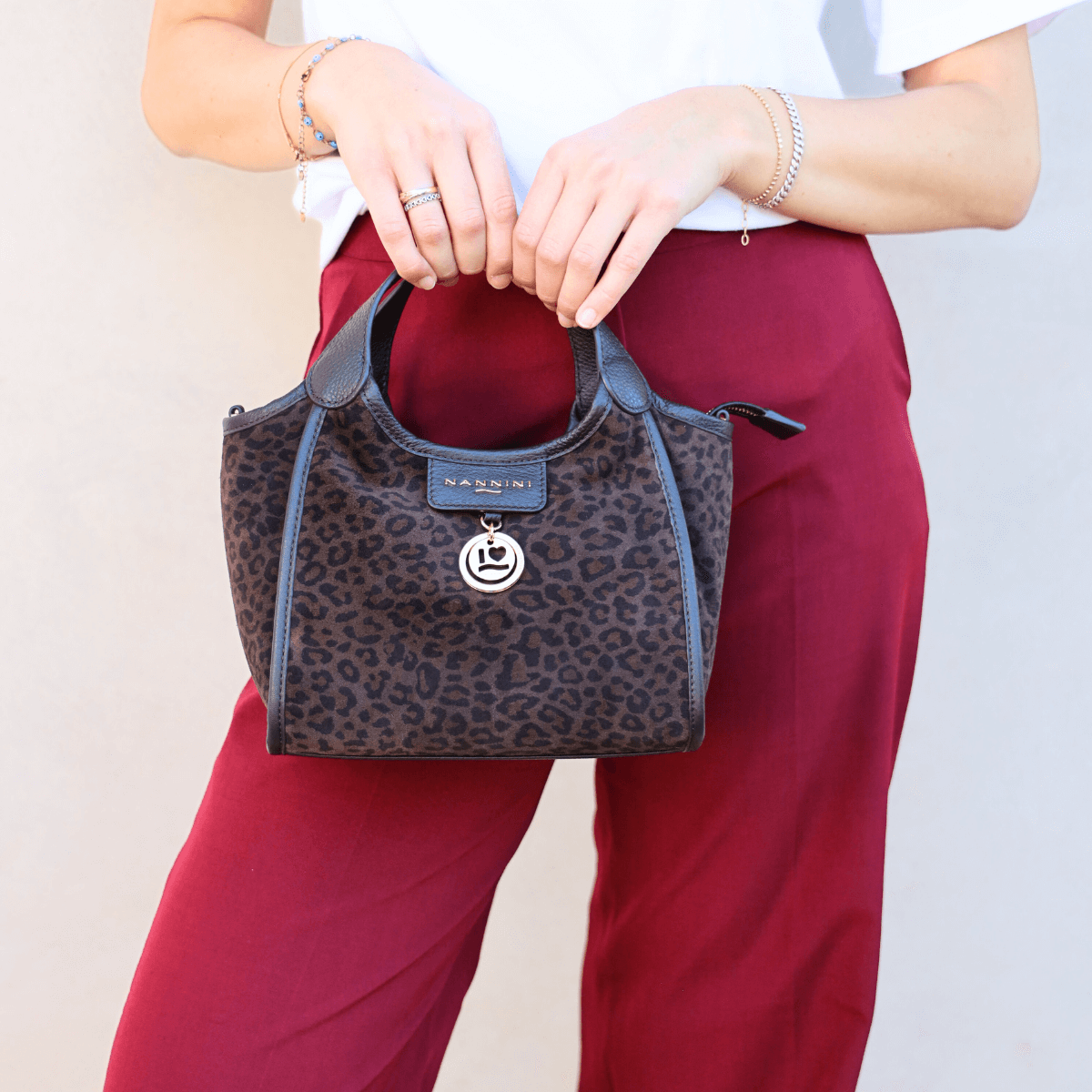 NANNINI BORSA SIRIA 19036 MACULATO MARRONE