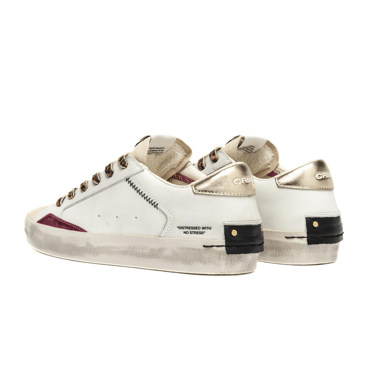 CRIME LONDON SNEAKERS DISTRESSED 25000 10 BIANCO