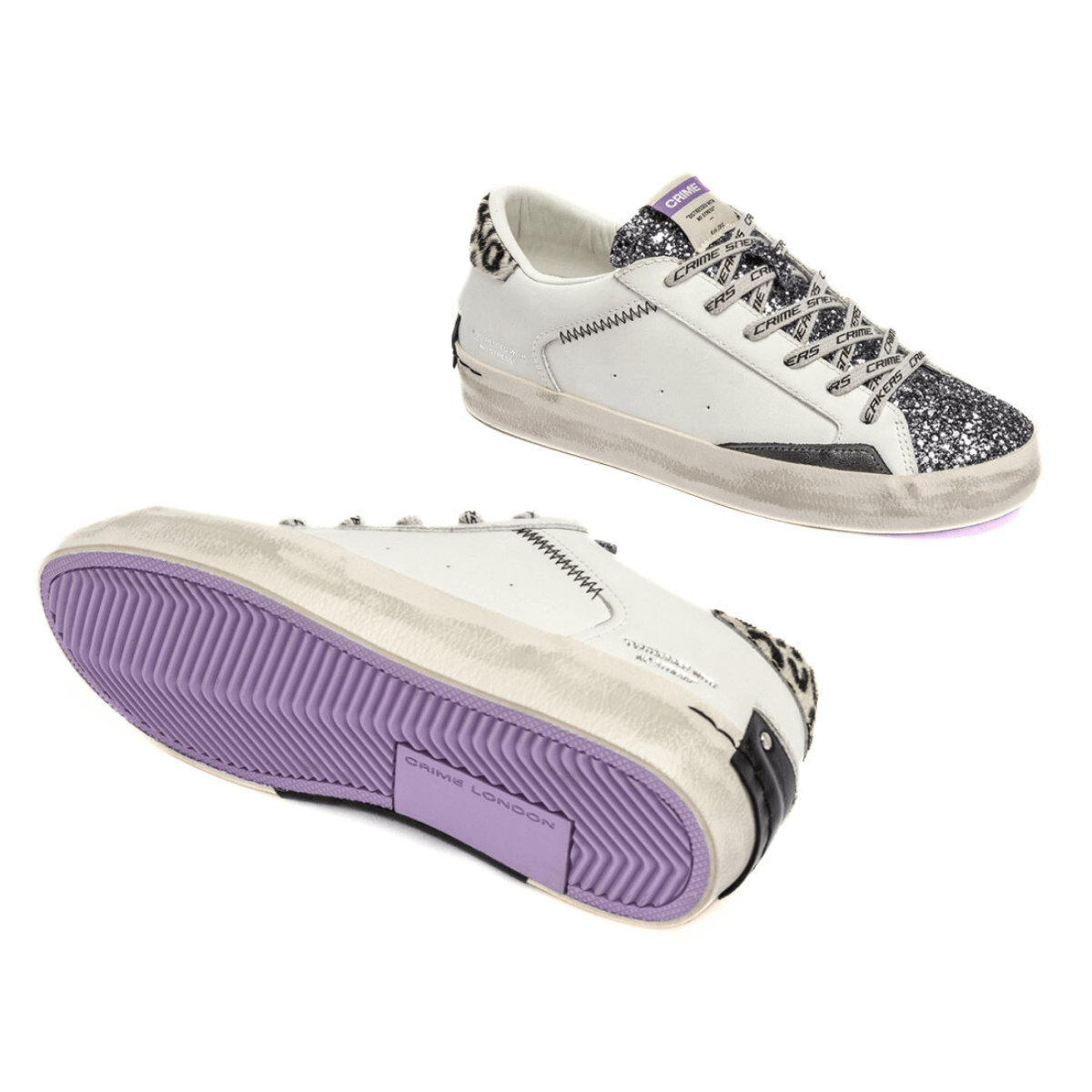 CRIME LONDON SNEAKERS DISTRESSED 25003 10 BIANCO