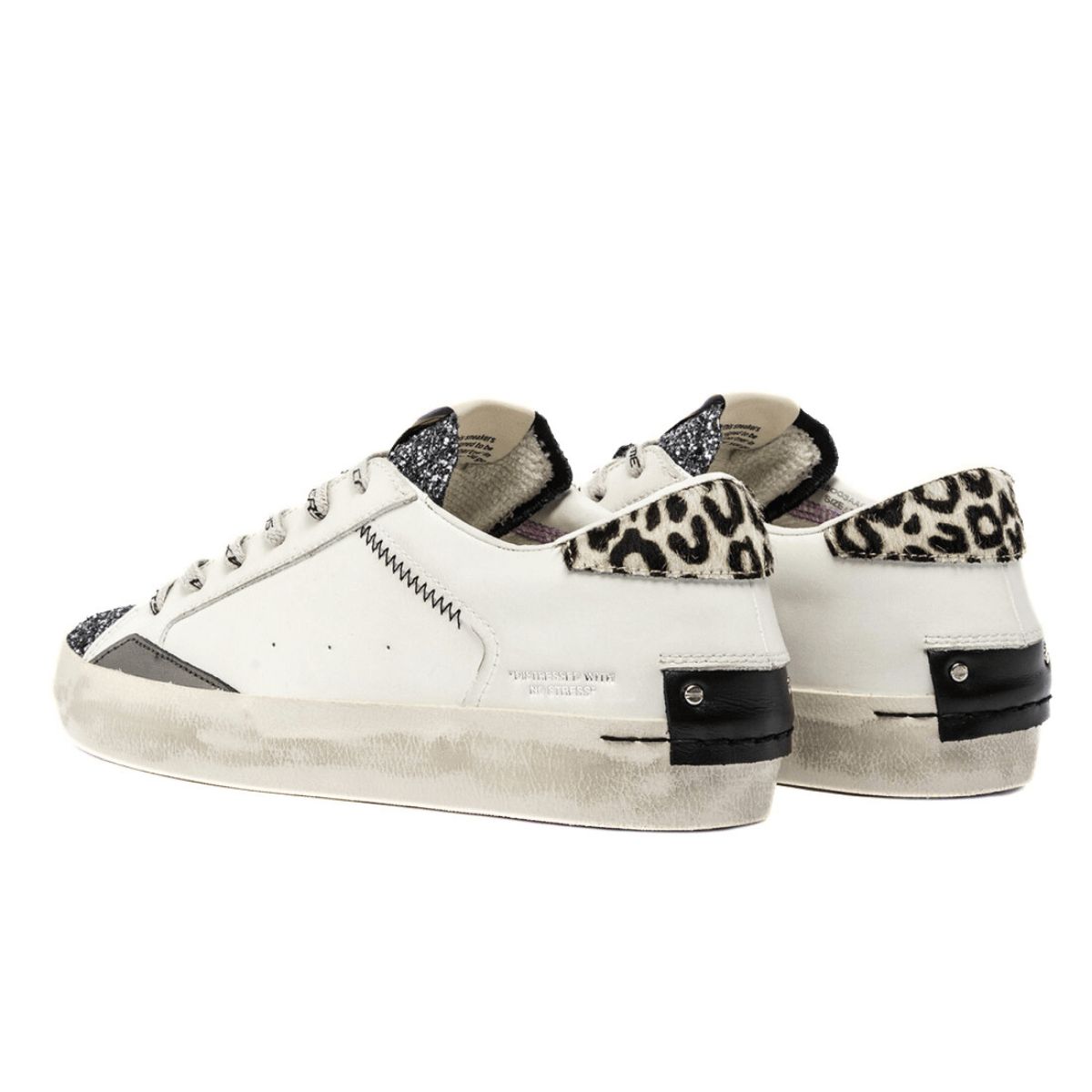 CRIME LONDON SNEAKERS DISTRESSED 25003 10 BIANCO