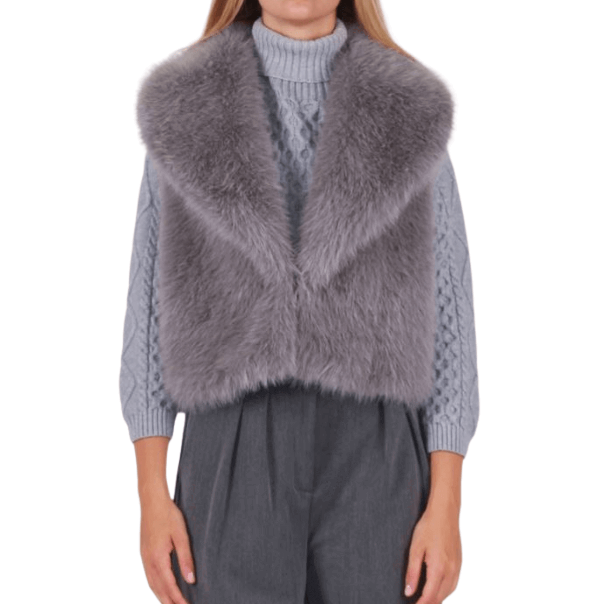 BERNA GILET 2540311 PELLICCIA GRIGIO