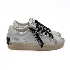 CRIME LONDON SNEAKERS SK8 DELUXE 26102-68 BIANCO ARGENTO