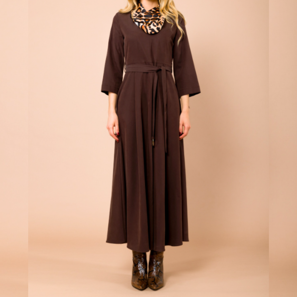 MARYLEY VESTITO 25IB302 502 MARRONE