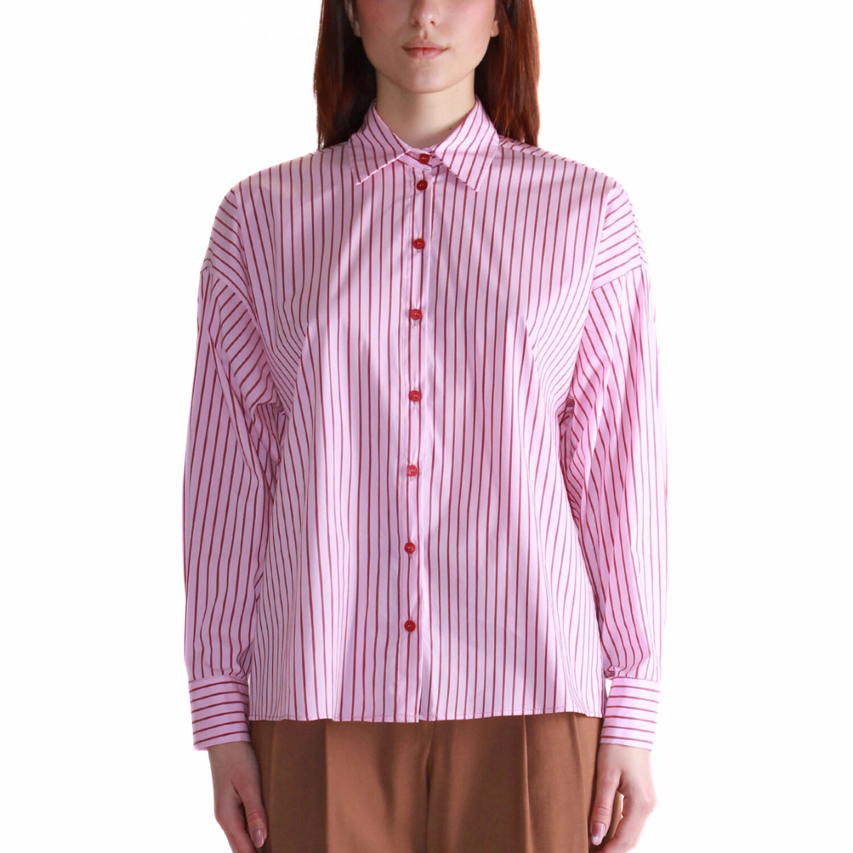 BERNA CAMICIA 313011 RIGHE ROSA