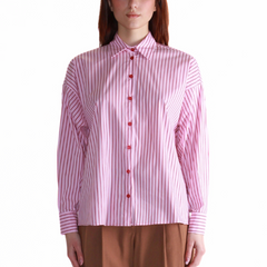 BERNA CAMICIA 313011 RIGHE ROSA