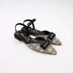 BOTTEGA LOTTI SLINGBACK 411A071 RAFFIA BIANCO/NERO