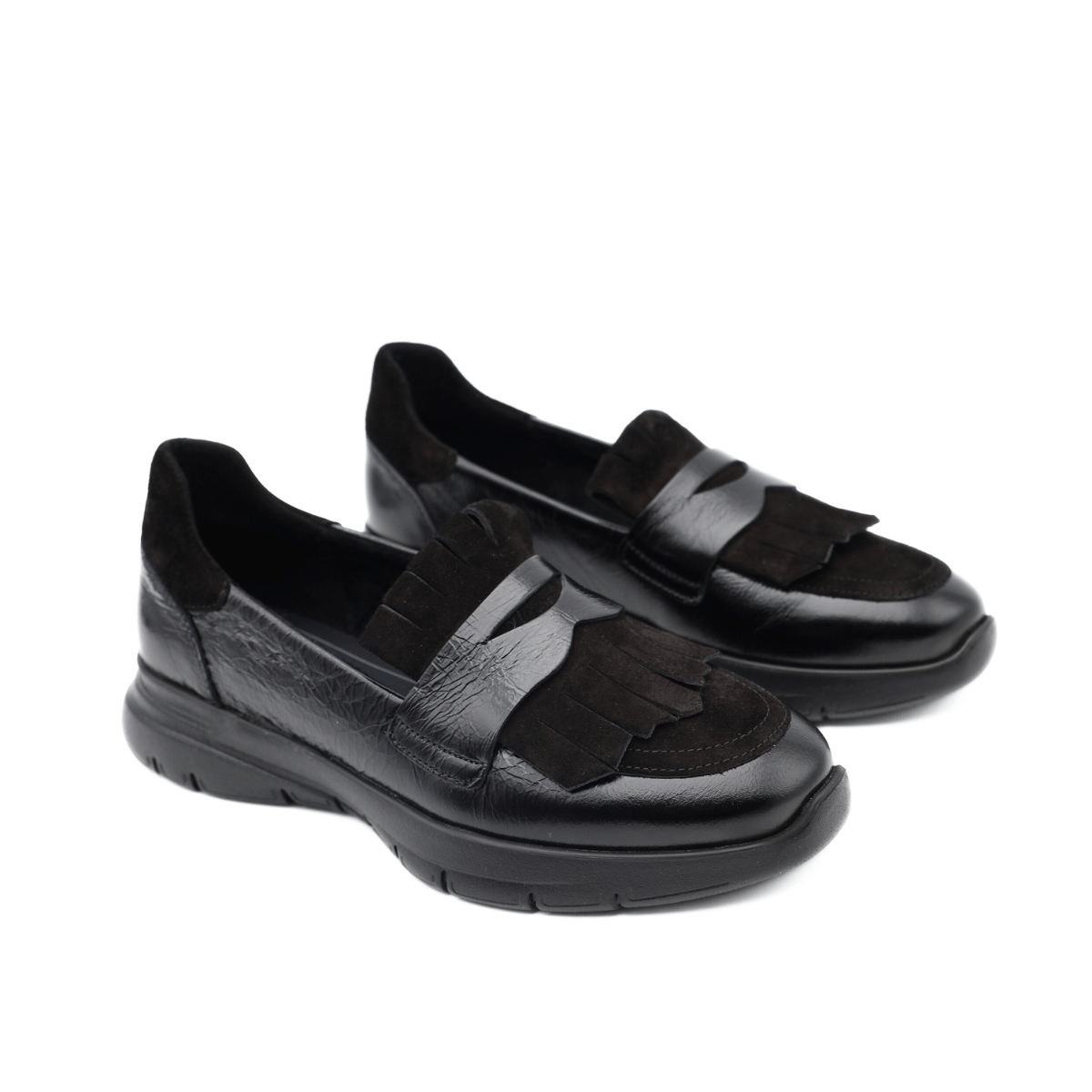 FRAU MOCASSINO 43Q0 FRANGE NERO