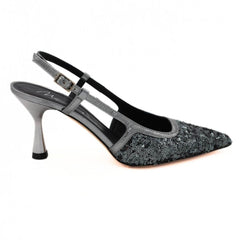 MALÙ SLINGBACK 1612 PAILLETTES ACCIAIO