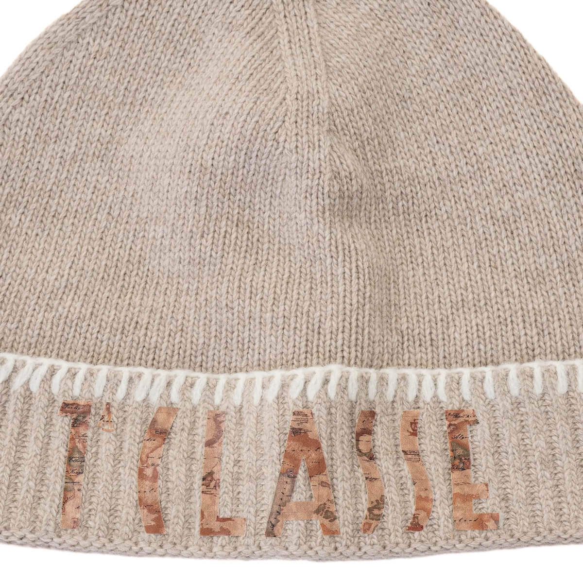 berretto Alviero Martini 1^ Classe beige in maglia