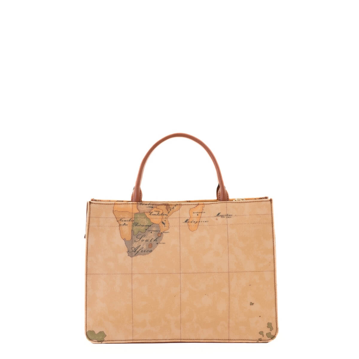 Borsa Geo Classic Alviero Martini con dettagli in pelle color cuoio.