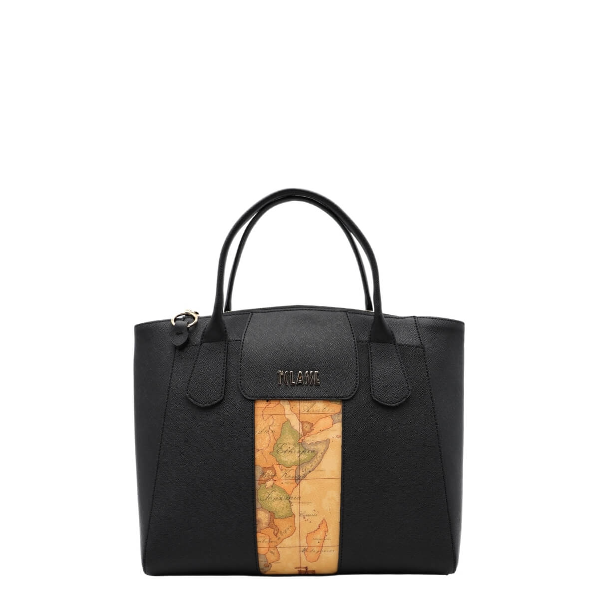 Borsa donna Alviero Martini Prima Classe nera elegante in tessuto saffiano.