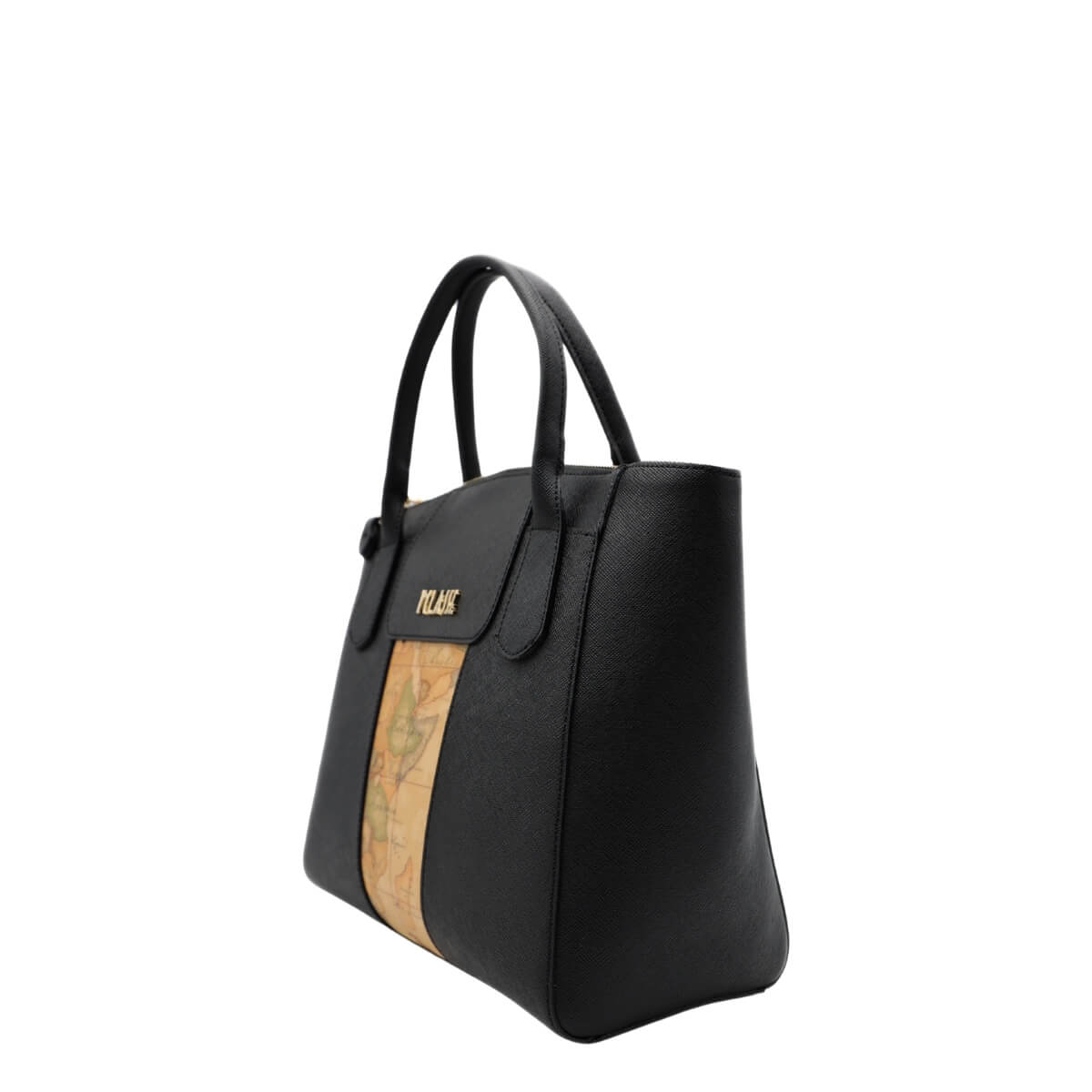Borsa donna Alviero Martini Prima Classe nera elegante in tessuto saffiano.