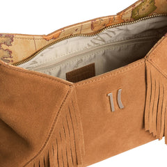 ALVIERO MARTINI 1^ CLASSE BORSA TRACOLLA FRANGE CAMOSCIO LF60 8646 0947 CUOIO