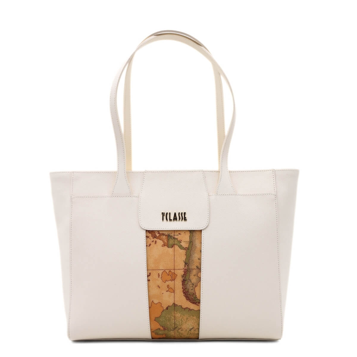 Borsa shopper bianca Alviero Martini 1^ Classe in ecopelle saffiano di qualità.