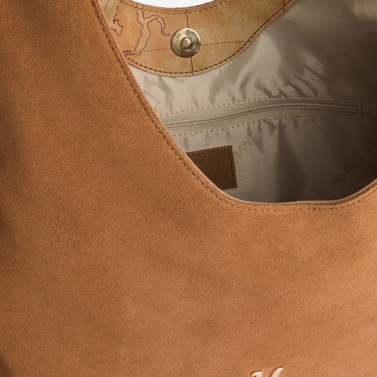 ALVIERO MARTINI 1^ CLASSE BORSA SACCA FRANGE CAMOSCIO LF58 8646 0947 CUOIO