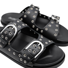 Ciabatta Ambitious 14365 Black con doppia fibbia acciaio.