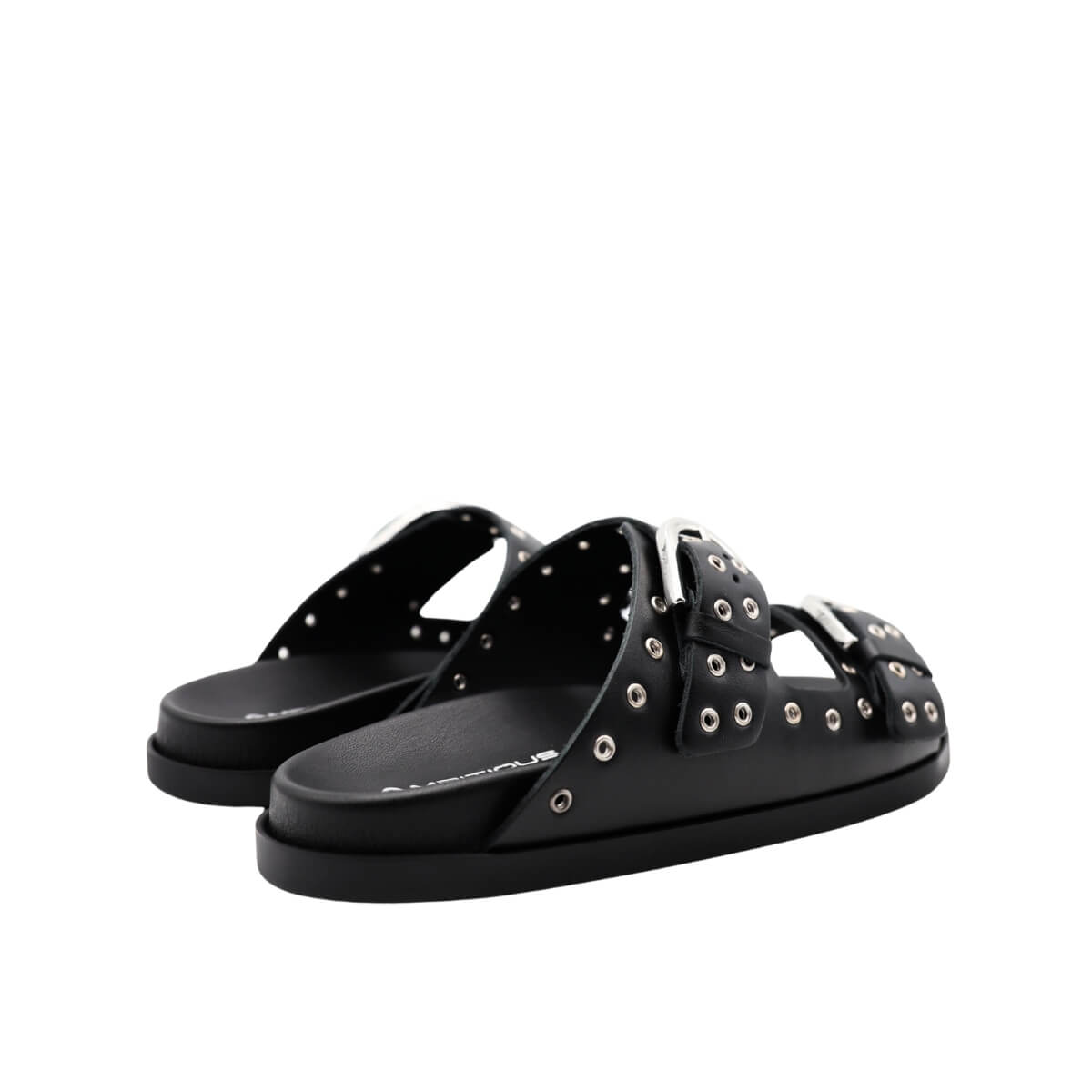 Ciabatta Ambitious 14365 Black con doppia fibbia acciaio.
