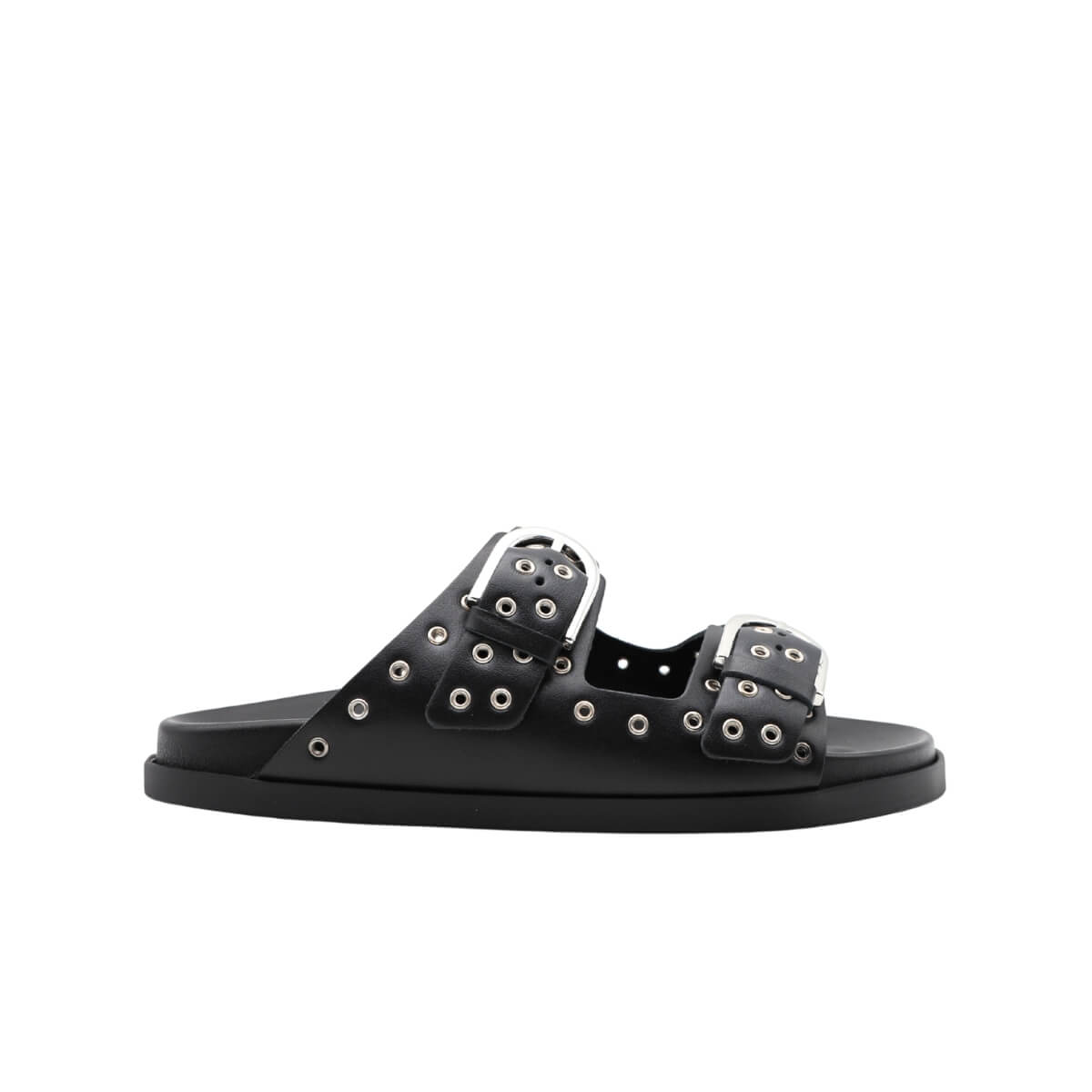 Ciabatta Ambitious 14365 Black con doppia fibbia acciaio.