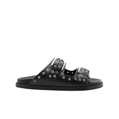 Ciabatta Ambitious 14365 Black con doppia fibbia acciaio.
