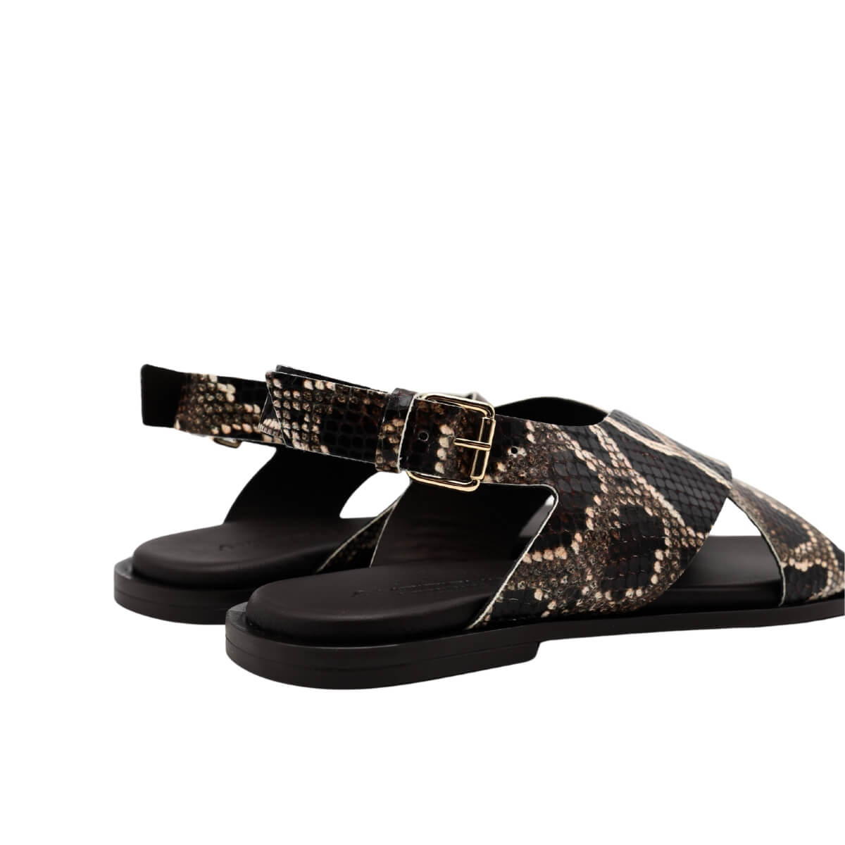 Sandalo Ambitious 14361 Piton Brown in pelle effetto pitone.

