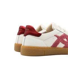Sneaker Ambitious 14129 bianca in pelle con dettagli rosa