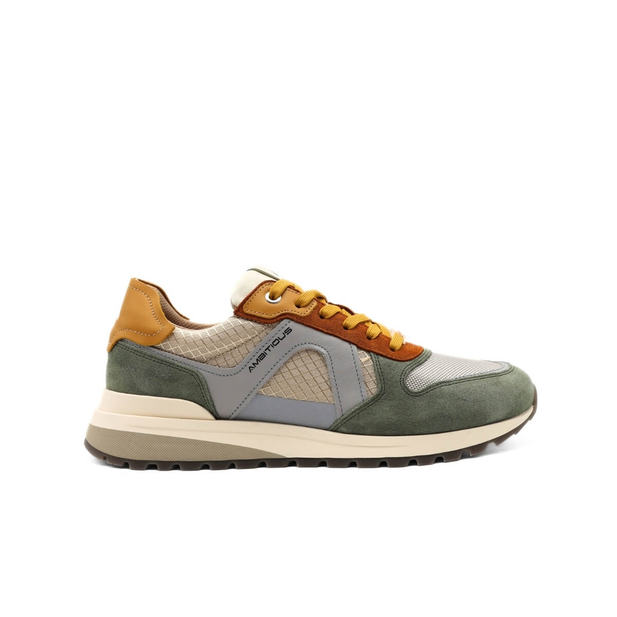 Scarpa Ambitious sneakers verde in pelle di qualità vista laterale