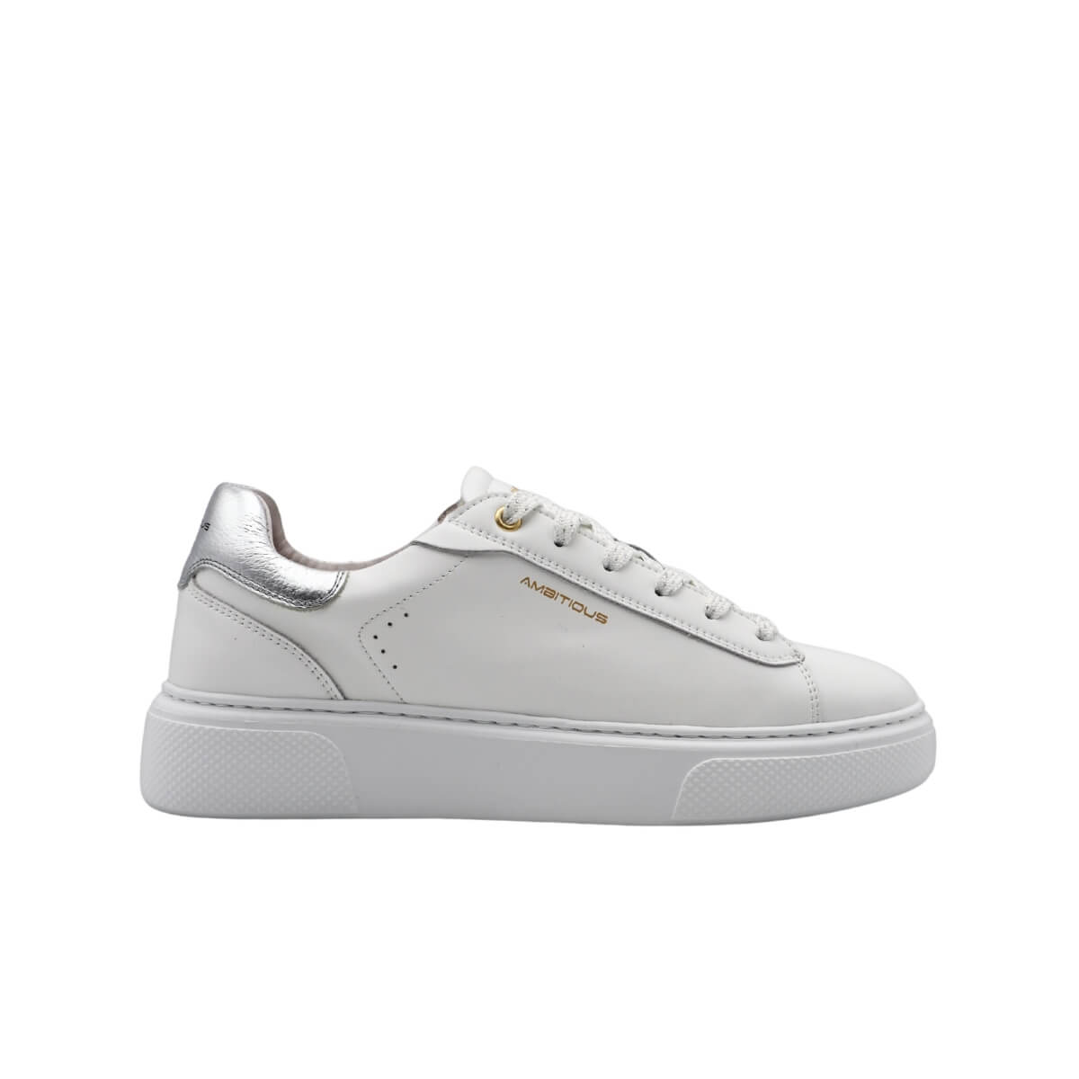 Sneaker bianca Ambitious 14311 con dettagli argento