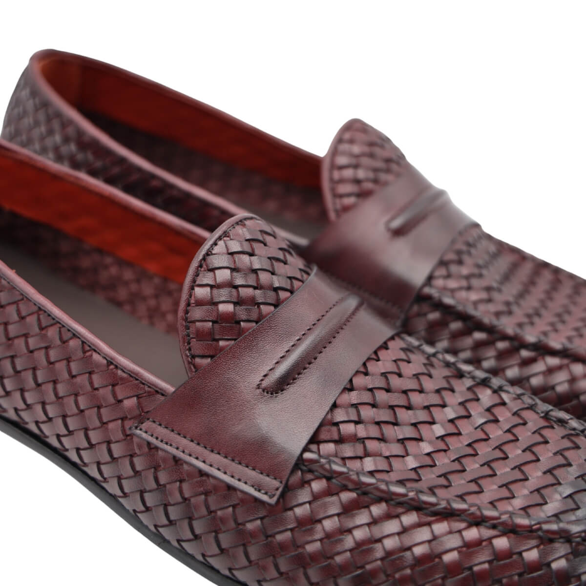 Mocassino Andrea Ferri AE93 Bordeaux in pelle vista laterale
