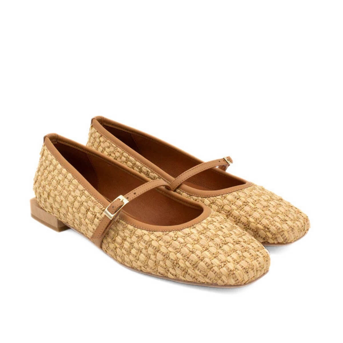 ÁNGEL ALARCÒN BALLERINA 26006 RAFFIA CAMMELLO
