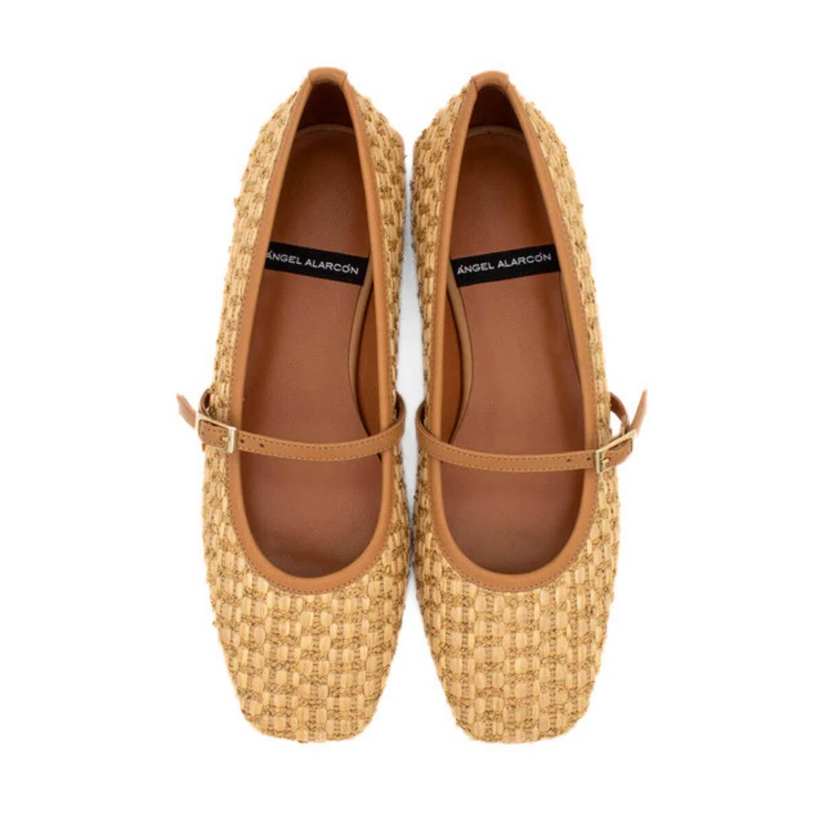 ÁNGEL ALARCÒN BALLERINA 26006 RAFFIA CAMMELLO