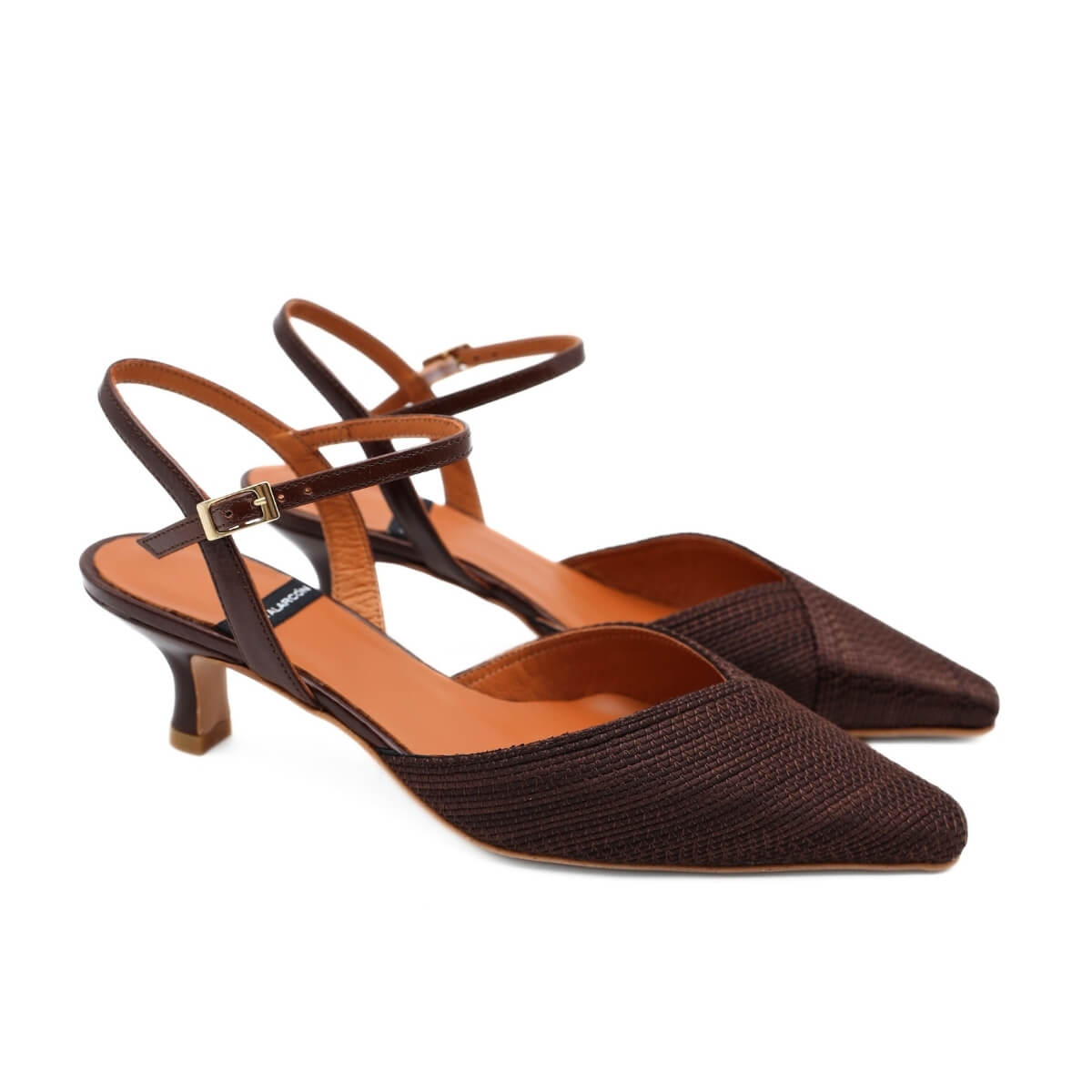 ANGEL ALARCON SLINGBACK 26021 RAFFIA MARRONE
