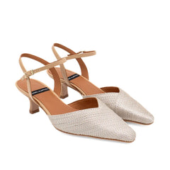 ANGEL ALARCON SLINGBACK EMILIA RAFFIA 26021 BEIGE PLATINO