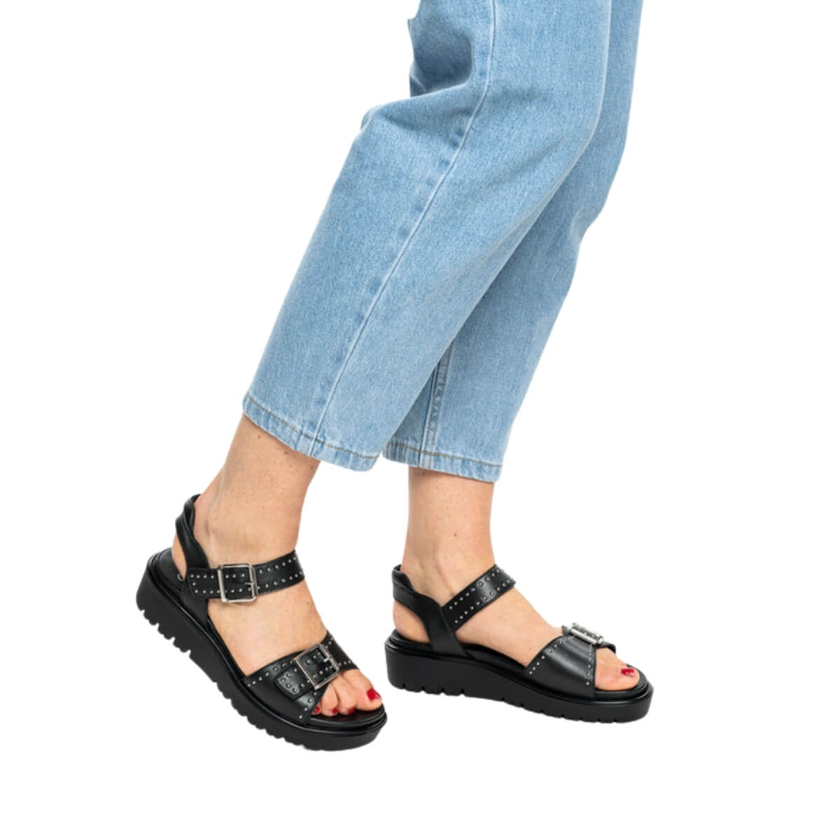 ARA SANDALO 33517 01 BORCHIE NERO