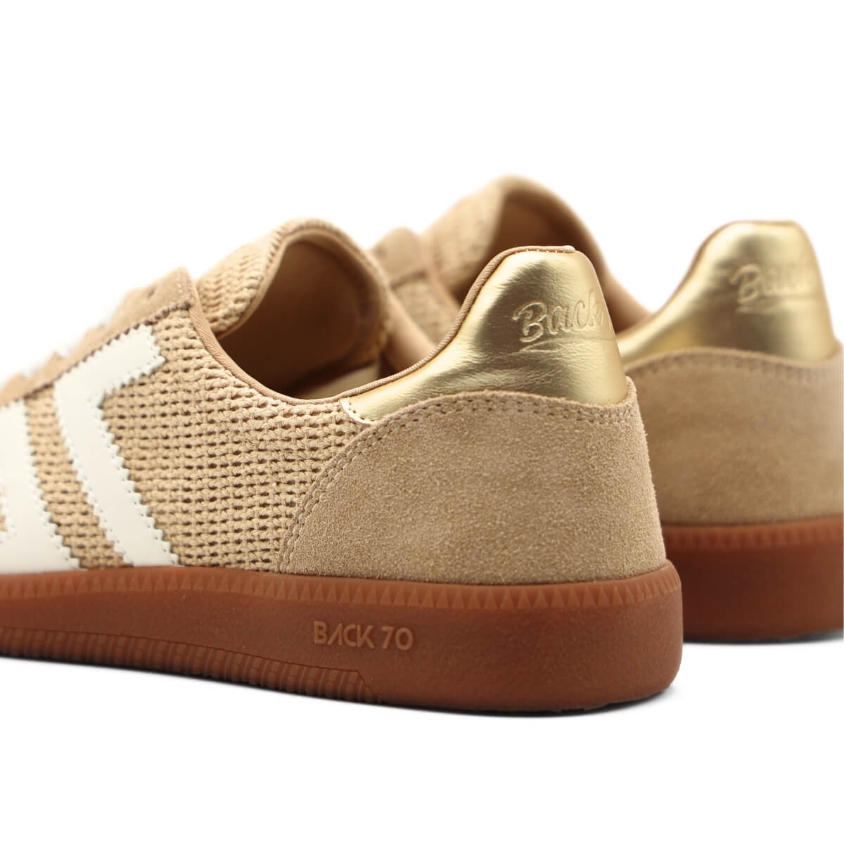 Sneakers Back 70 Ghost iuta beige con dettaglio dorato retro
