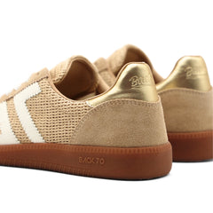 Sneakers Back 70 Ghost iuta beige con dettaglio dorato retro
