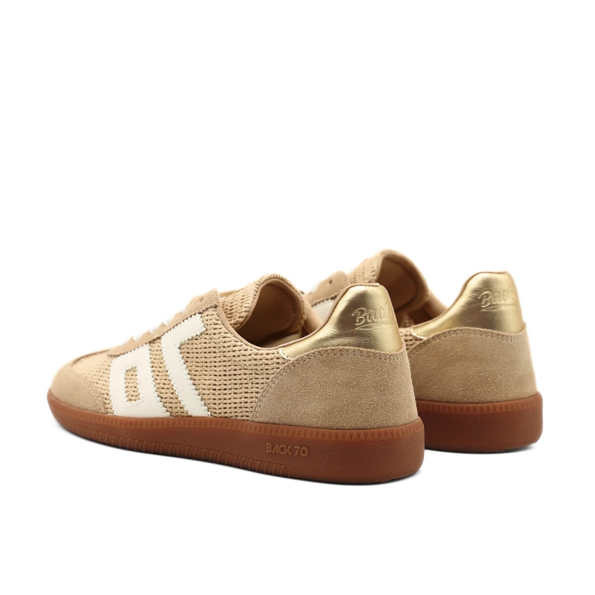 Sneakers Back 70 Ghost iuta beige con talloncino dorato