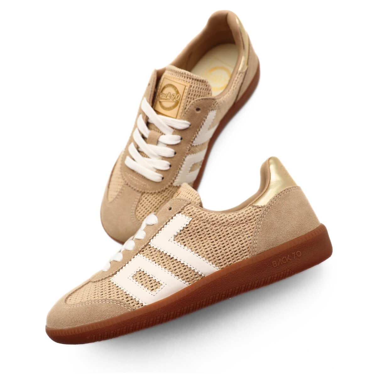 Sneakers Back 70 Ghost iuta beige con dettagli naturali