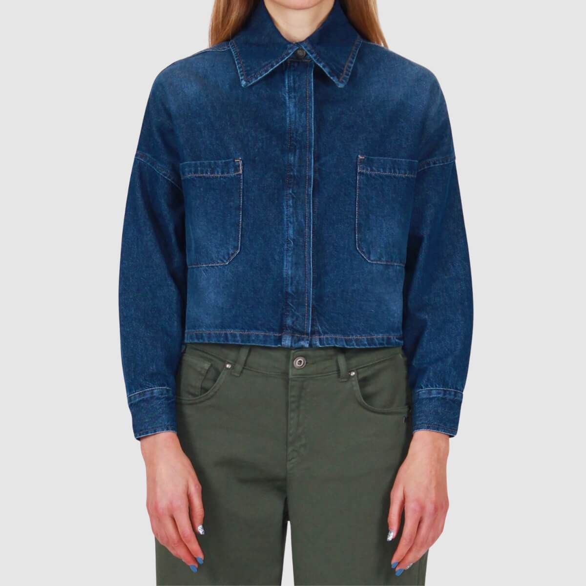 BERNA GIACCA DENIM CROP 263108 BLU JEANS