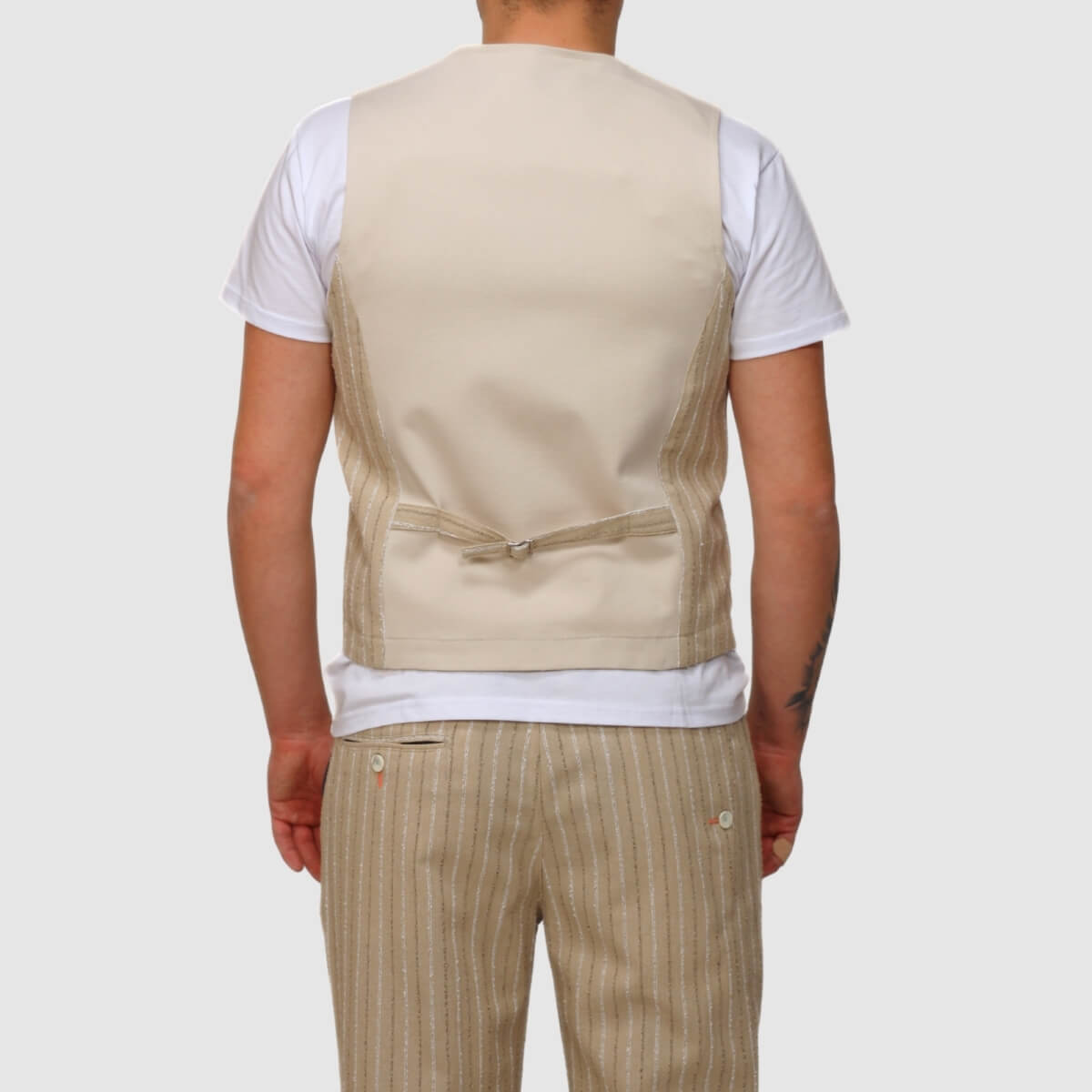 BERNA GILET M26140730 BEIGE A RIGHE